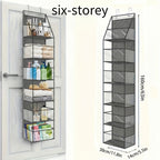 Hanging Storage Organizer 4 or 6-Layer Foldable Non-Woven Bag in Gray or Neutral Color Options