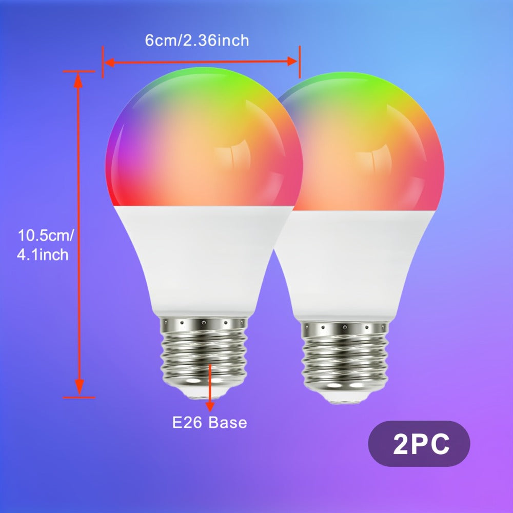 Alexa Smart Light Bulbs RGB Color Changing 2 Pack A19 E26 WiFi – Voice App Control LED Bulbs Compatible with Google Home, Music Sync