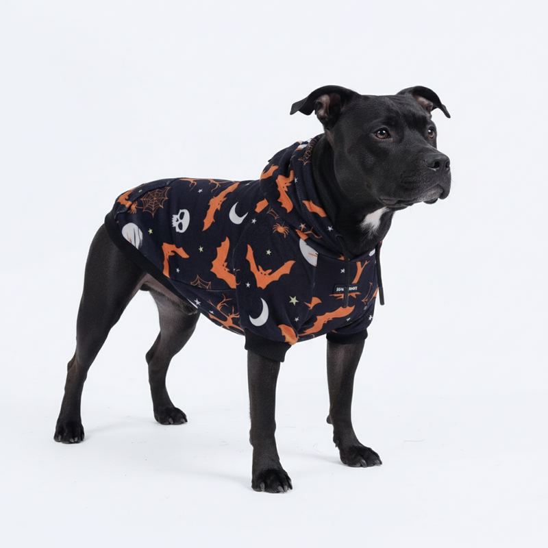 Halloween Dog Hoodie, Halloween Black Hoodie / 2XL
