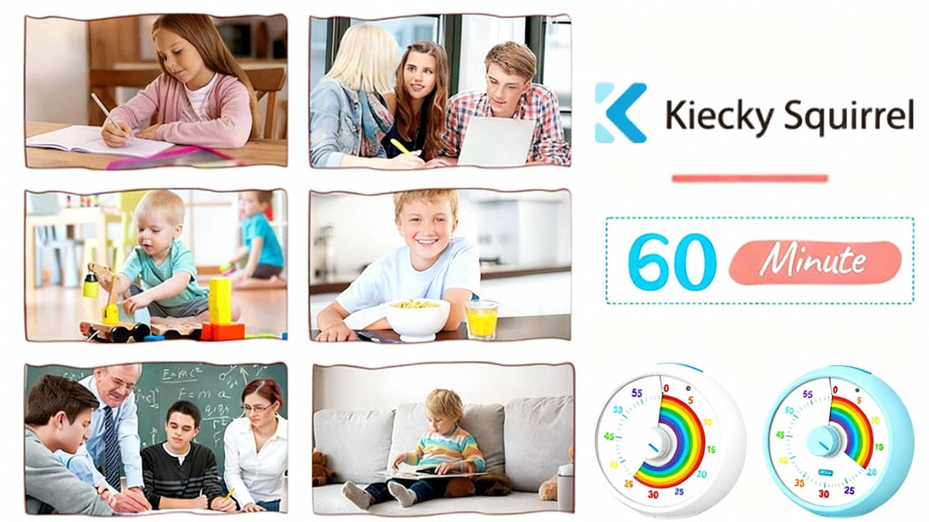Visual Countdown Timer 60 Minute – Silent Operation Time Management Clock for Classroom, Office, Kitchen & Desktop