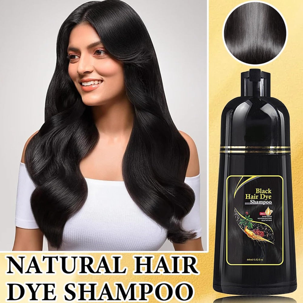 Hair Color Shampoo, EELHOE 3-in-1 Six-Bottle 3.38oz Set in Black, Brown or Mixed Color Packs