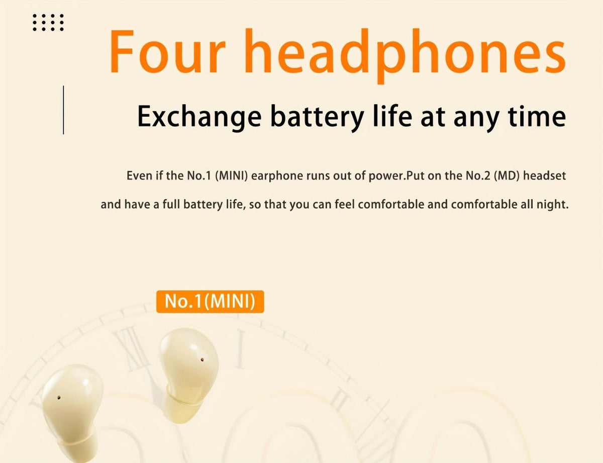 Wireless Earbuds Two-Pair Mini Sleep Set with Digital Display, Type-C Charging and Three Color Options