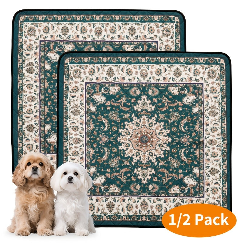 Dog Training Pads Washable Bohemian Mat with Four-Layer Construction, Silicone Backing and Four Size Options