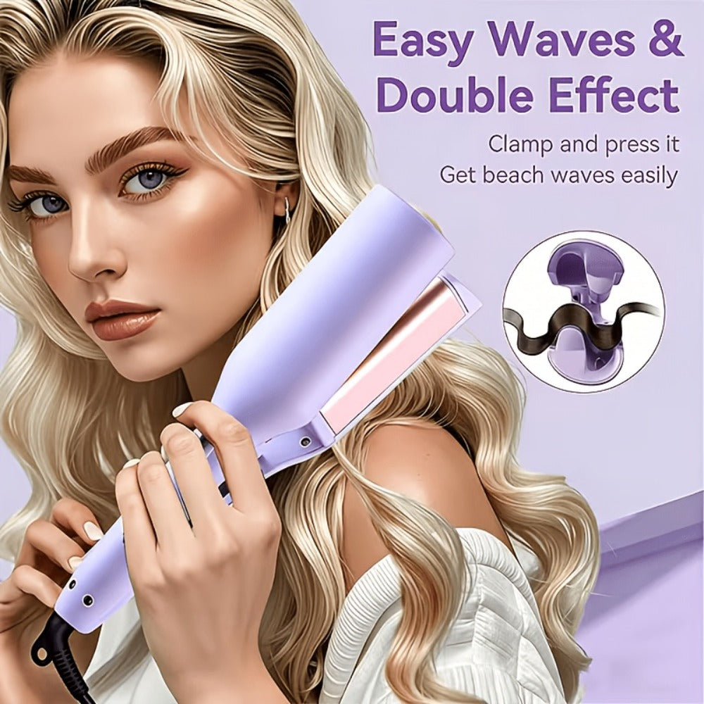 32mm Wave Curling Iron - Women's Hair Curler for Deep Curls & Instant Beach Waves, Professional Salon Styling Tool for All Hair Types