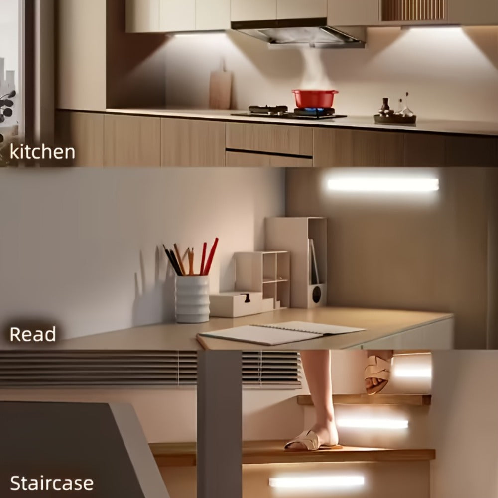 Motion Sensor Cabinet Light 6 Pack – USB-C Rechargeable LED Under Cabinet Lighting for Home Cooking, Dining and Outdoor Meals