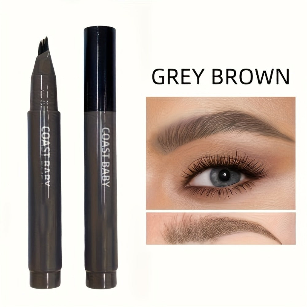 Two-Pack Multi-Fork Tip Eyebrow Pens with Capped Bodies, Approx. 11.3 cm Length and Four Color Label Options