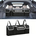 Rear Seat Hanging Car Trunk Organizer with Four Pockets, 36 x 14.2 x 4.7 Inches and Black Finish
