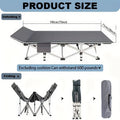 Folding Camping Bed with Carry Bag and No-Pad or Mattress Checkout Options Labeled 450, 500 or 600 lb