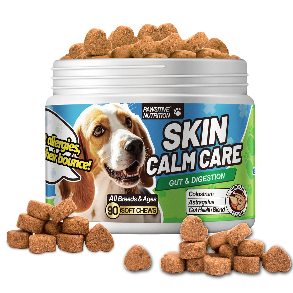 Dog Skin & Immune Probiotic Chews with Bovine Colostrum – 6 Billion CFUs, Dried Fermentate & Astragalus for Skin Calm & Immune Support