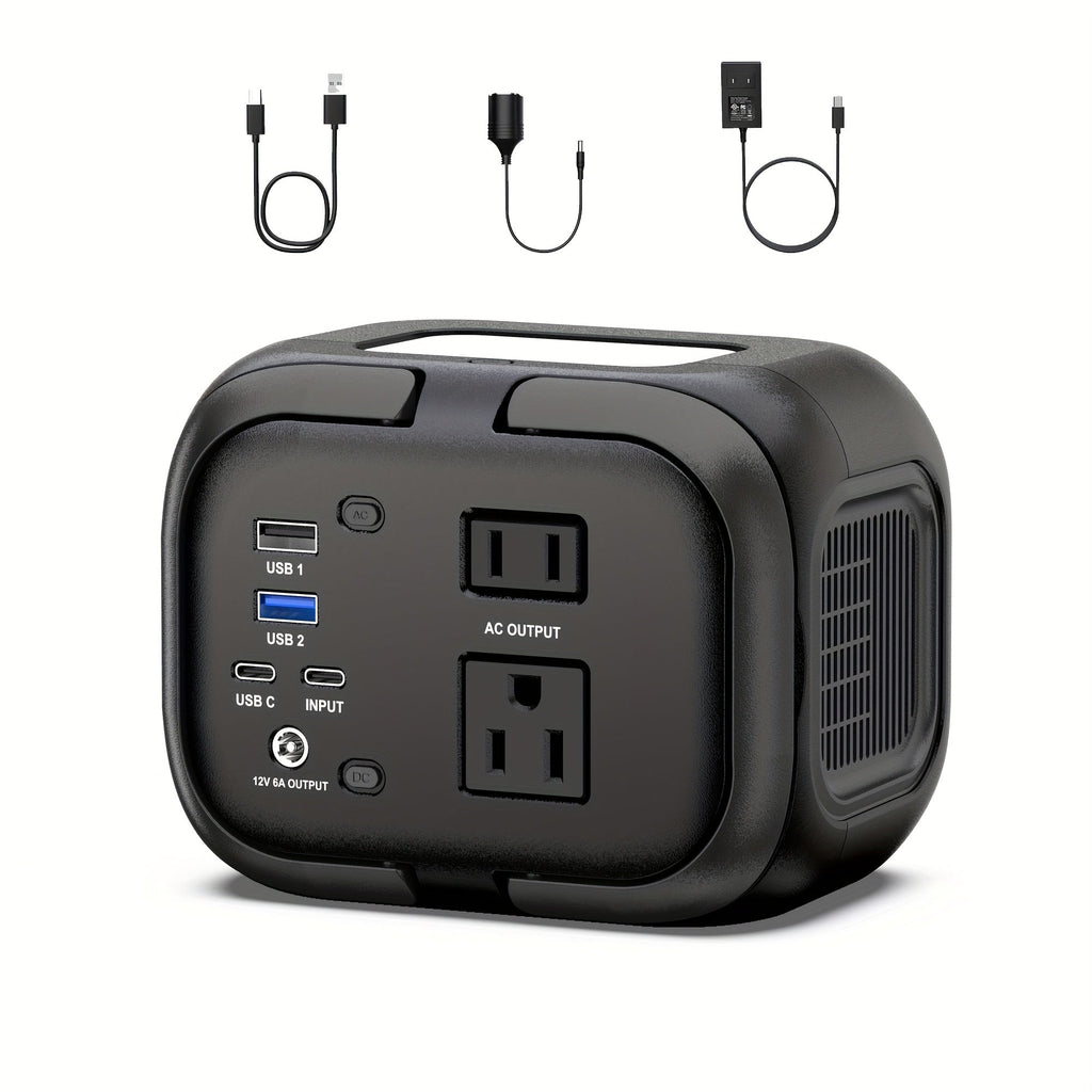 Portable Power Station 120W 97.68Wh Solar Generator with AC Outlet USB-A USB-C DC Output Battery Bank for Camping RV Home Emergency Backup