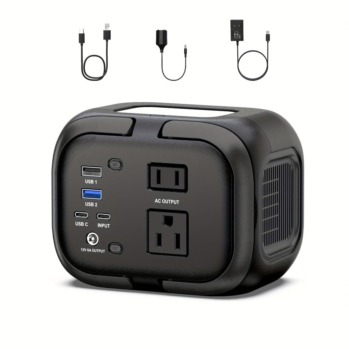 Portable Power Station 120W 97.68Wh Solar Generator with AC Outlet USB-A USB-C DC Output Battery Bank for Camping RV Home Emergency Backup