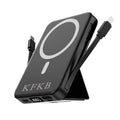 Magnetic Power Bank 10000mAh USB-C Fast Charging, Built-in Cable, Charges 5 Devices & Laptops Simultaneously