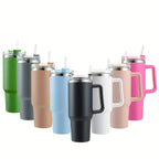 Insulated Water Bottle, 40oz Stainless Steel Drink Container with Lid, Straw and Six Color Choices
