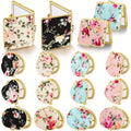 48-Piece Floral Folding Compact Mirror Set with Assorted Prints and 1X/3X Dual-View Mirrors