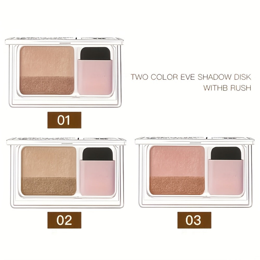 Dual-Color Eyeshadow Palette Set 3-Pack Matte Satin & Shimmer, for Makeup, Travel and Everyday Vanity Use