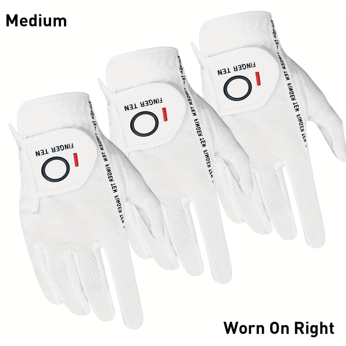 Wet Weather Golf Gloves Rain Grip 3-Pack for Men | Breathable Water-Resistant Golf Gloves for Left & Right Hand