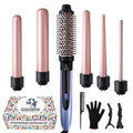 5-in-1 Curling Wand Set Ceramic Interchangeable Barrels 0.4-1.25 Inch – 30s Fast Heat, for Home, Travel and Salon Hair Styling