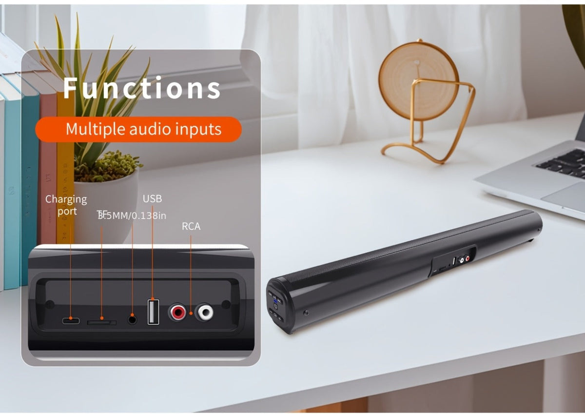 4D Echo Pearl Hi-Fi Soundbar with Subwoofer, Surround Sound Speaker System for TV, Computer & Laptop