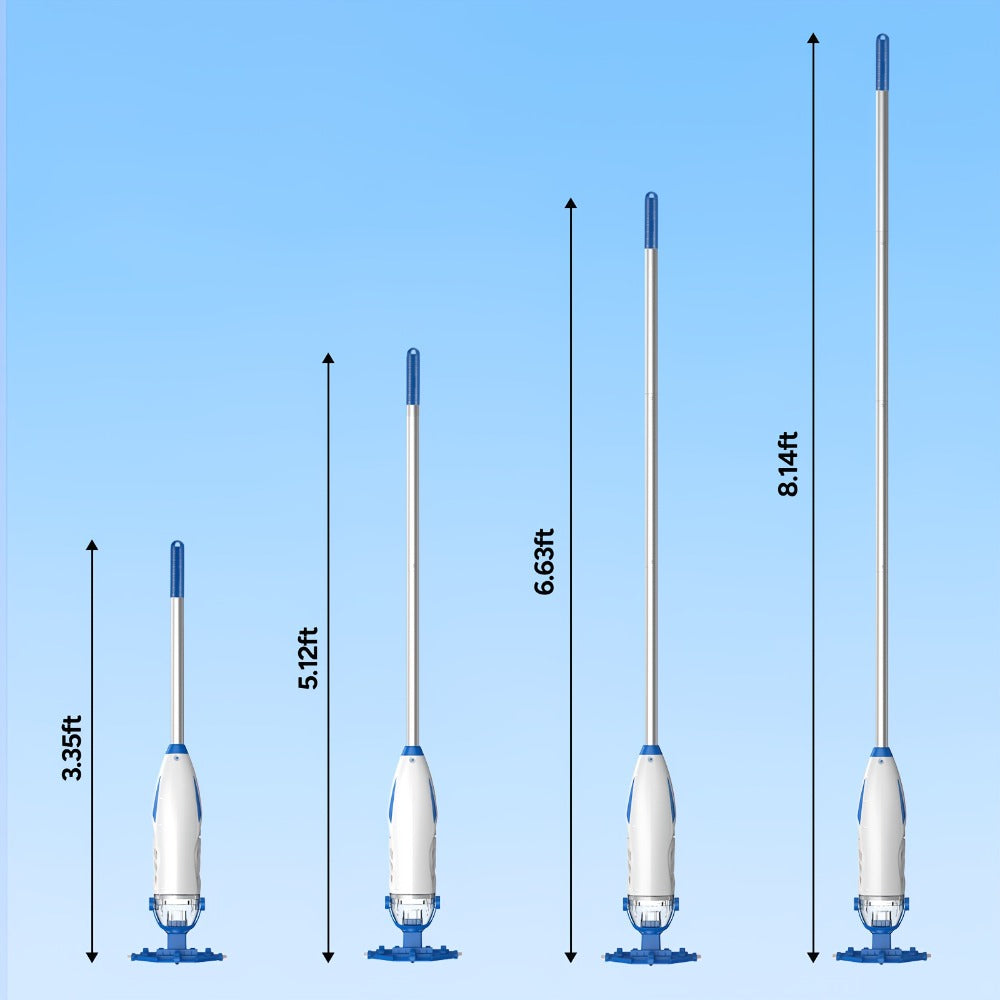 Cordless Pool Vacuum Cleaner with Telescopic Pole, 15.8 GPM Powerful Suction, 60-Min Runtime
