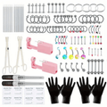 Body Piercing Jewelry Set 116pcs Stainless Steel, 14G 16G Mix BCR CBR Labret Lip Rings, Cartilage Daith Earrings