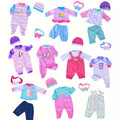 10-Outfit Doll Clothes Set for 14–16-Inch Newborn-Style Dolls with One-Pieces, Tops, Pants and Headwear