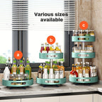 Rotating Spice Rack Double Layer Stainless Steel Countertop Corner Seasoning Storage for Laundry Rooms, Closets and Home Organization
