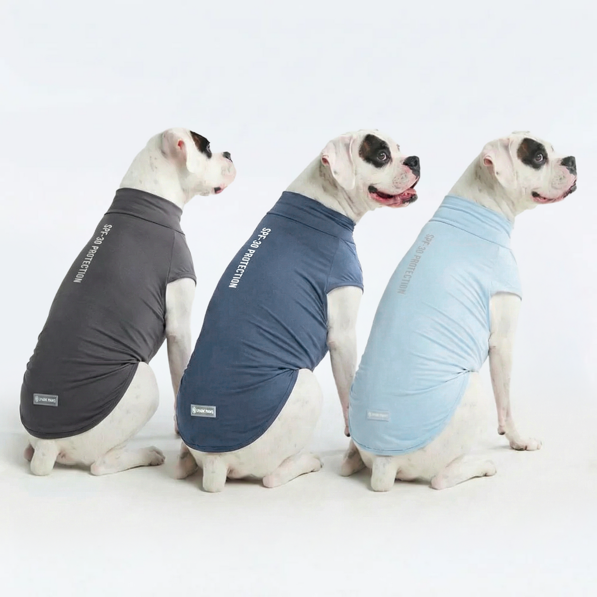 UPF 30 Dog Sun Shirt, Navy Blue Dark Grey Blue / 2XL