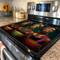 Colorful Portrait Pattern Stove Protector Mat, 28.35 x 20.47 Inches with Rectangular Format