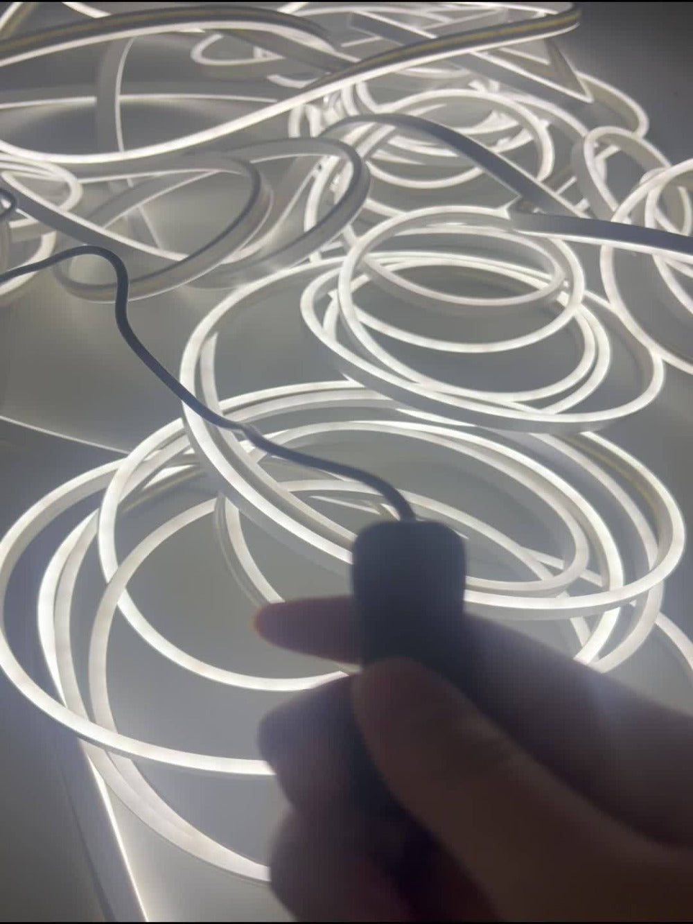 LED Neon Light Strip 32.8ft 10m 1200 LEDs Super Bright, 24V Flexible Neon Strip with Power Adapter & Mounting Clips