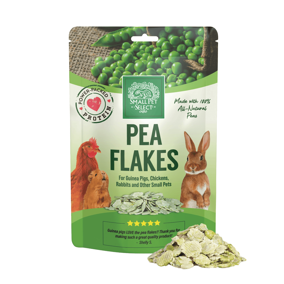 Green Pea Flake Small Pet Treats, 8oz