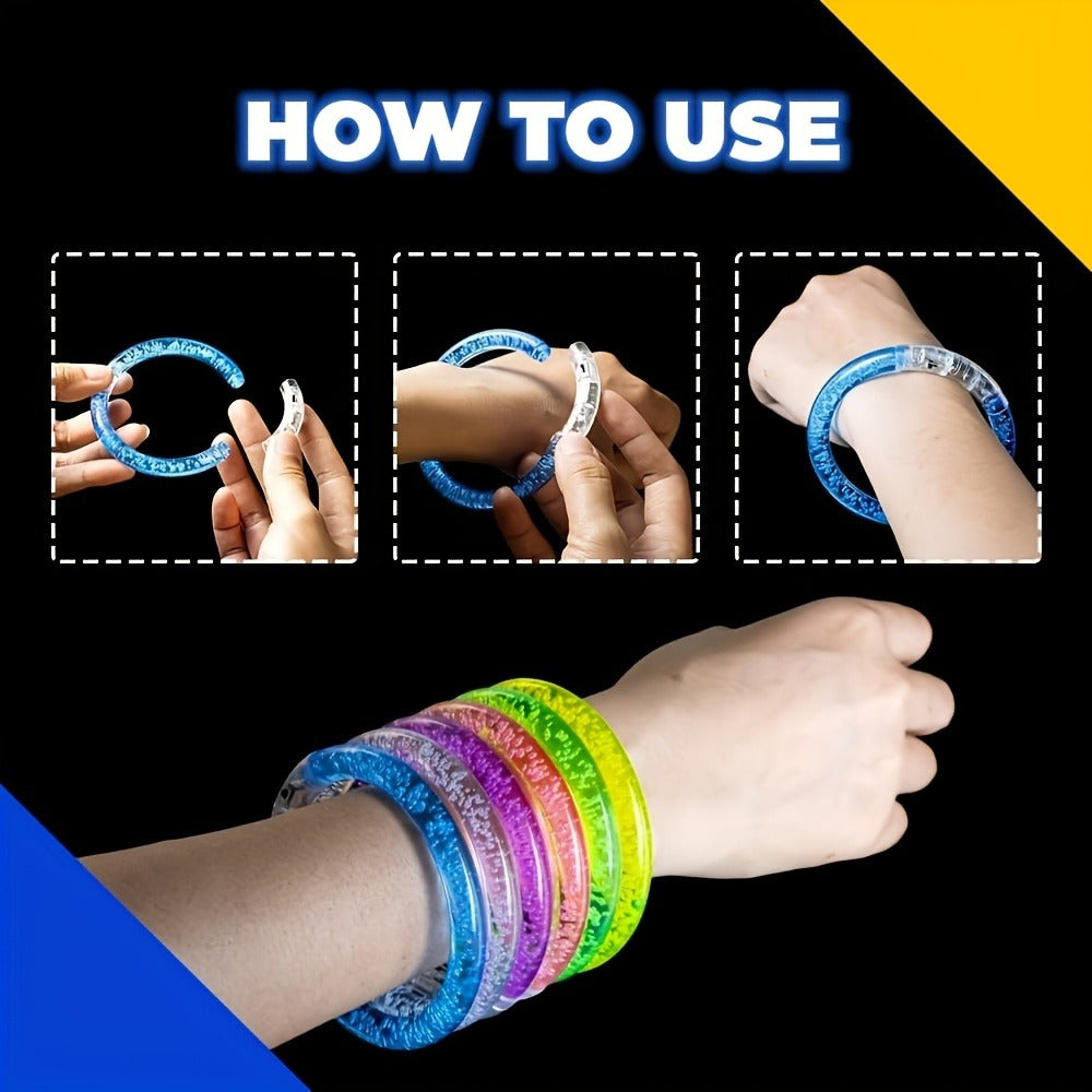 LED Glow Bracelet Party Supplies Pack in 24, 39 or 79-Piece Options with Assorted Light Colors