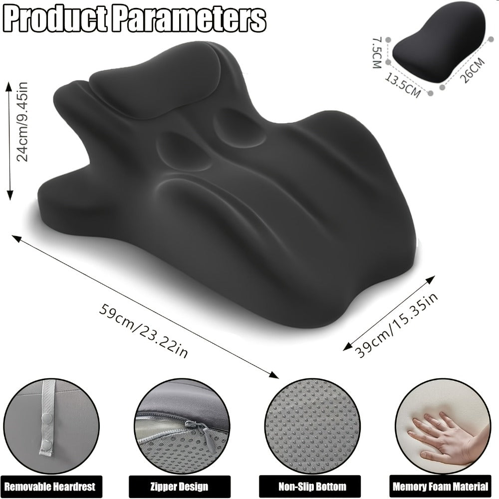 Wedge Pillow for Stomach Sleepers - Memory Foam Support for Cervical, Lumbar & Leg Elevation, Breathable Cover