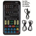 Voice Changer Sound Card with 8 Voice Effects & LED Lights, Portable Live Sound Board for PS4, PS5