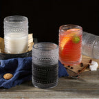 Clear Hobnail Drinking Glasses, Six-Piece 13-Ounce Tumbler Set with Embossed Dot Pattern for Table Settings