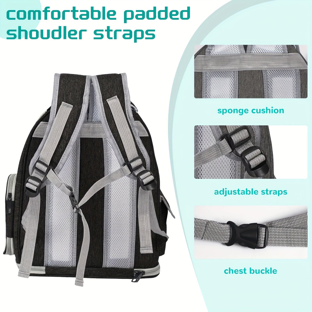 Cat Carrier Backpack Bubble Window Space Capsule Transparent Breathable Travel Bag for Cats & Kittens, Airline Approved Zipper & Pet Door