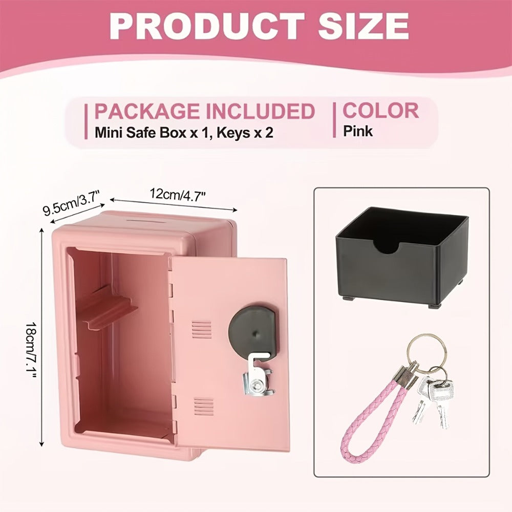 Metal Coin Bank with Key & Combination Lock – Secure Cash Storage Piggy Bank with Removable Drawer for Kids & Adults, Back to School