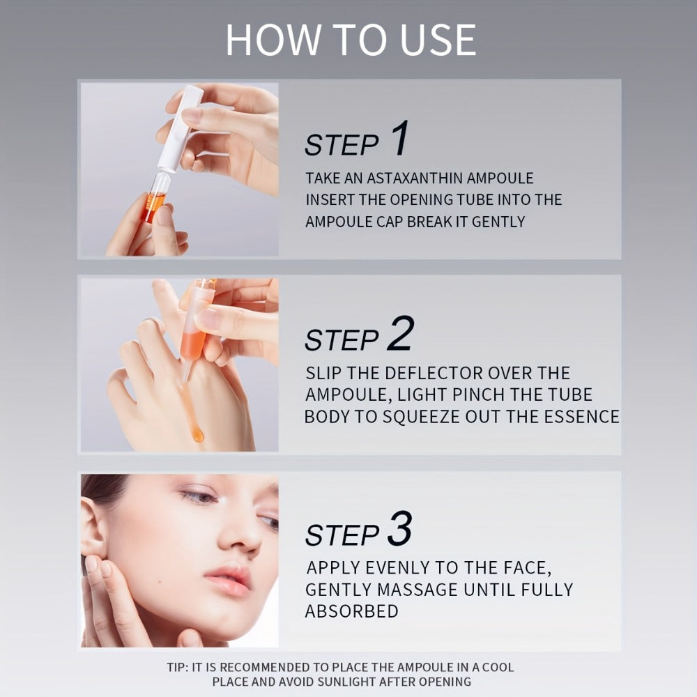 Astaxanthin Face Serum with Yeast Essence – Antioxidant Anti-Aging Moisturizing Booster, Fragrance-Free Lightweight Hydrating Facial Essence