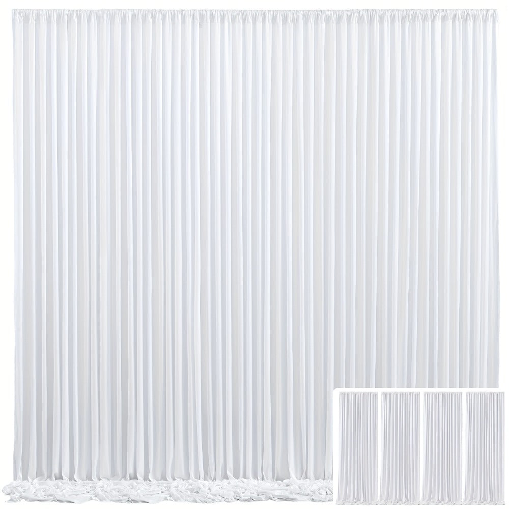 Backdrop Curtains 4 Pack 59x118 Inch, Wrinkle-Resistant Non-Transparent Party Decoration Fabric with Pole Pocket