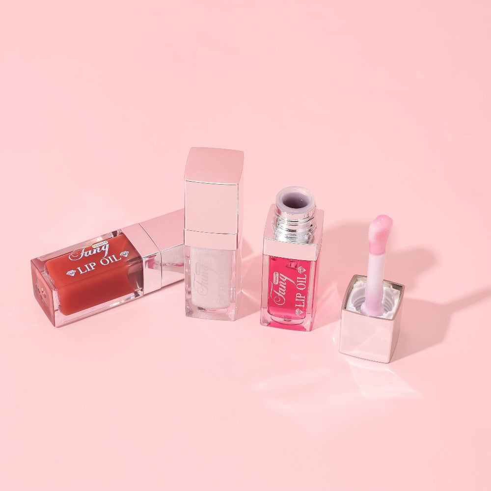 Glossy Lip Oil Set 4 Pack Moisturizing Plumping Transparent Volumizing Lip Treatment Non-Sticky Long-Lasting Lip Gloss Oil for Soft Hydrated