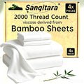 Cooling Fitted Sheet Bamboo Blend Ultra-Soft Deep Pocket Bed Sheet for Hot Sleepers Twin Full Queen King Size Machine Washable Breathable