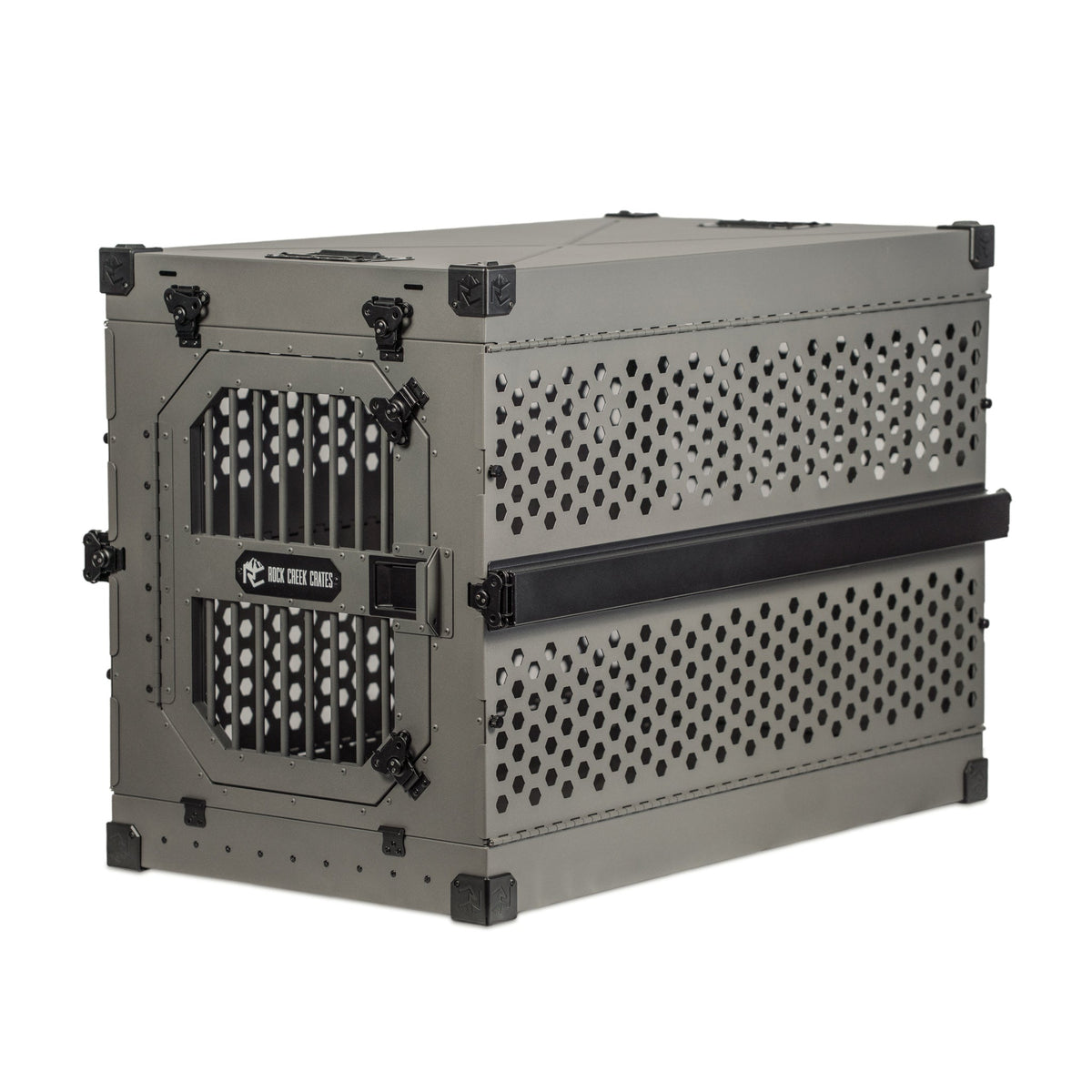 Collapsible Aluminum Dog Crate, 34" / Gray