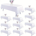 10-Pack White Rectangular Tablecloths 60x102 Inch – Washable Banquet Table Covers for Weddings, Parties & Events