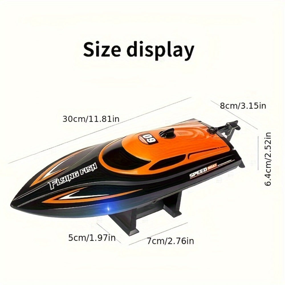 RC Speedboat 30KM/H with LED Night Navigation Lights with the Listed Color, Size or Set Options for Everyday Use