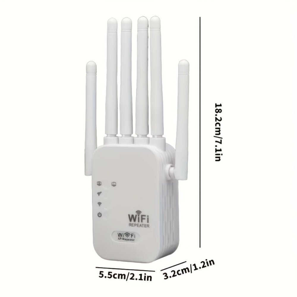 WiFi Range Extender TATOODAA WiFi 6 Dual-Band 2.4/5GHz with Six Antennas, Gigabit Port and AP/Repeater Modes
