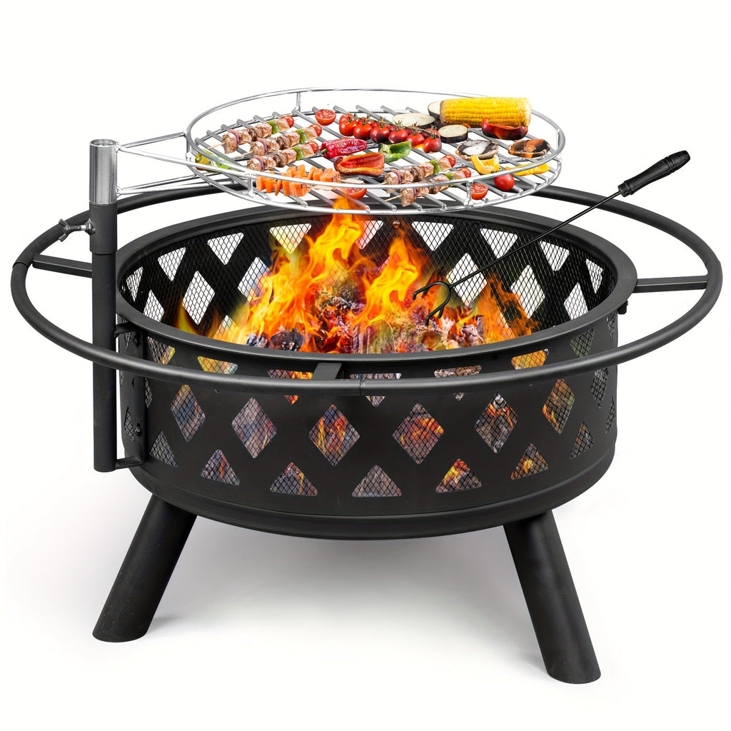 Fire Pit with Grill for Garden, Patio and Yard Use, with the Listed Configuration, for Everyday Use and Organized Storage