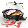 Mandarin Duck Hot Pot Electric, Large Non-Stick Divided Hot Pot for Steaming, Boiling, Frying & Stewing