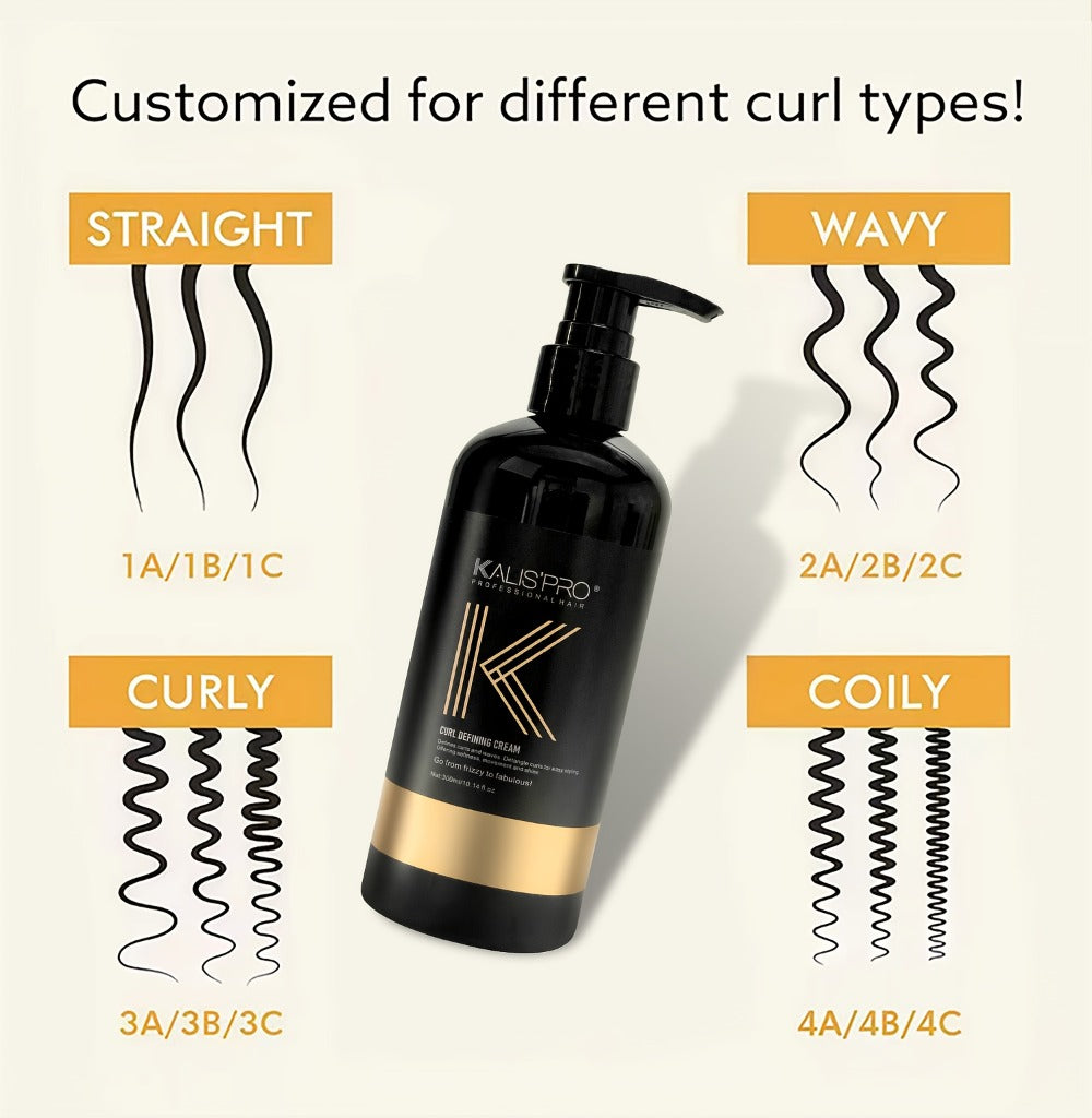 Curl Defining Cream 300ml for Curly Wavy Coily Hair, Frizz Control, Hold, Antistatic Scalp-Safe Hair Styling Cream for Women and Men