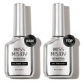 Soak-Off Gel Top Coat and Base Coat Set 2Pcs Super Shine Mirror Finish Long Lasting LED UV Lamp Gel Polish Foundation Seal Manicure Kit Nail