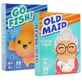Kids Card Game Bundle with Go Fish and Old Maid Decks, Optional Memory Match Third Deck, Ages 4 Plus in English