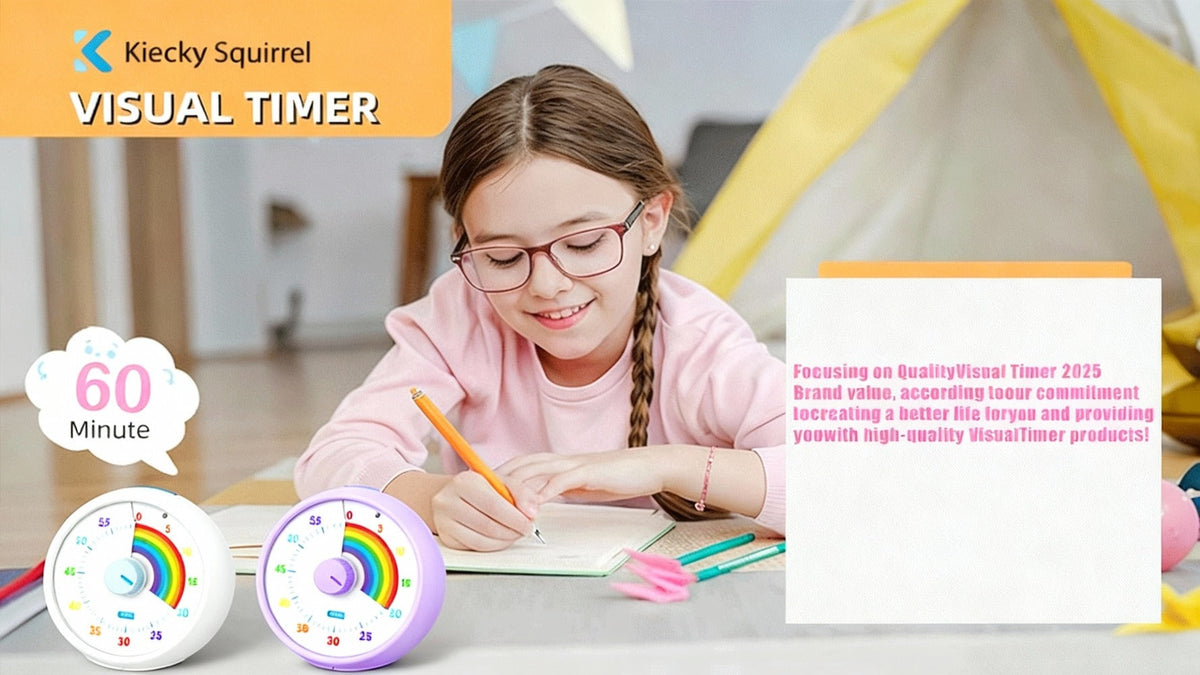 Visual Countdown Timer 60 Minute – Silent Operation Time Management Clock for Classroom, Office, Kitchen & Desktop